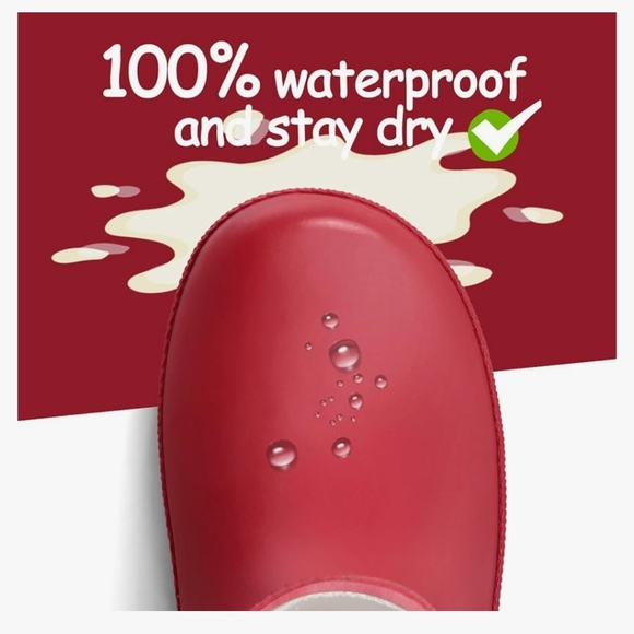 KomForme Kids Rain Boots, Waterproof Rubber Matte Boots with Easy-on Handles - Picture 3 of 10